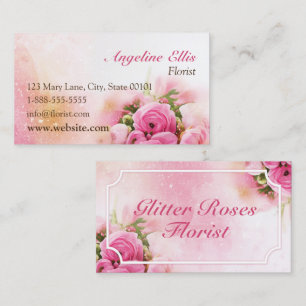 Pink Roses Florist Business Card