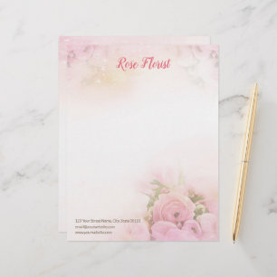Pink Roses Florist Letterhead