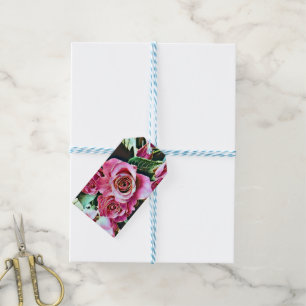PINK ROSES FLOWERS GIFT TAGS