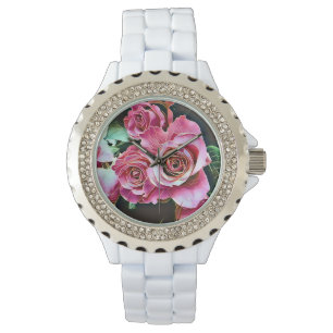 PINK ROSES FLOWERS WATCH