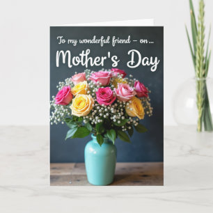 Pink Roses For Mum Card
