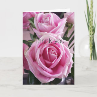 Pink Roses for You- Thank you Card