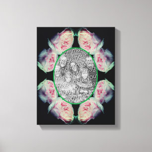 Pink Roses Frame Create Your Own Photo Canvas Print