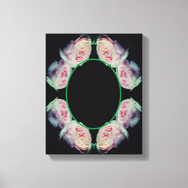 Pink Roses Frame Create Your Own Photo Canvas Print (Front)