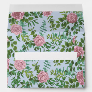Pink Roses Garden Spring Wedding Envelope
