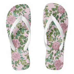 Pink Roses Garden Spring Wedding Jandals