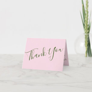 Pink Roses Garden Spring Wedding Thank You Card