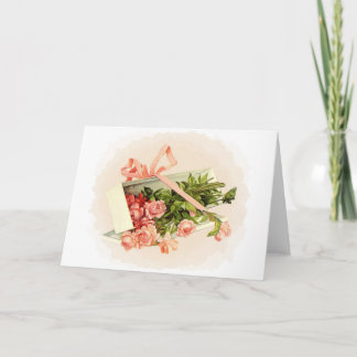 Pink Roses Gift Customisable Card