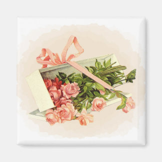 Pink Roses Gift Magnet