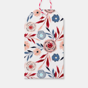 Pink roses gift tags