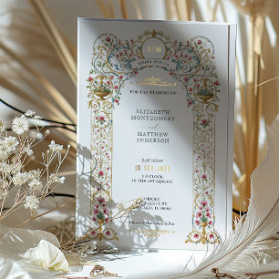 Pink Roses & Golden Urns Victorian Wedding