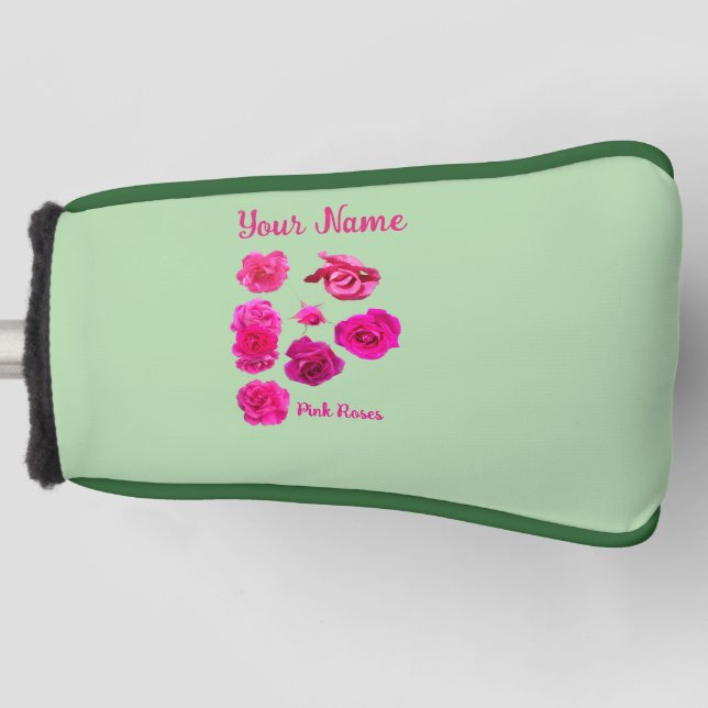 Pink Roses  Golf Head Cover (Front)
