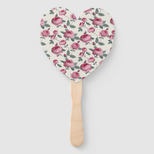 Pink Roses Hand Fan