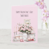 Pink Roses Hearts Candles Romantic Love