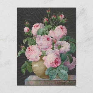 Pink Roses in a Vase by Pierre Joseph Postcard