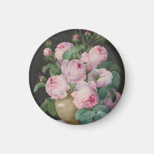 Pink Roses in a Vase – Pierre Joseph Redouté Magnet