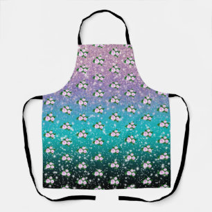 Pink Roses in Sparkling Ombre shower Apron
