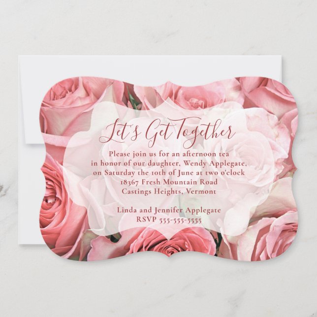 Pink Roses Invitation (Front)