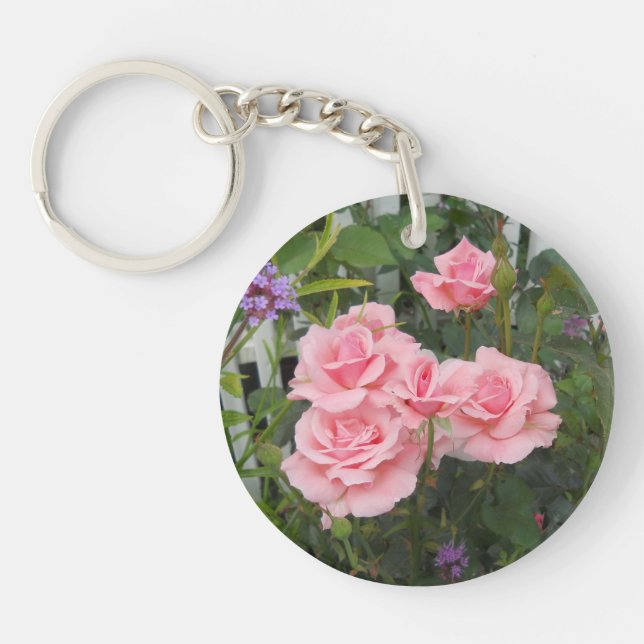 Pink Roses Key Ring (Front)