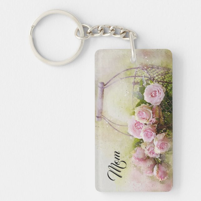 Pink Roses Key Ring (Front)