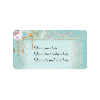 Pink Roses & Lace Label
