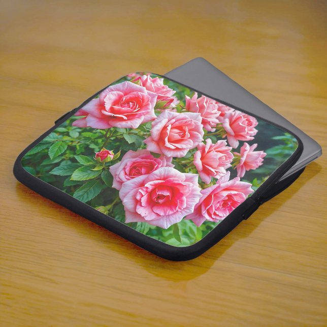 Pink Roses Laptop Sleeve (Laptop sleeve with pink roses)