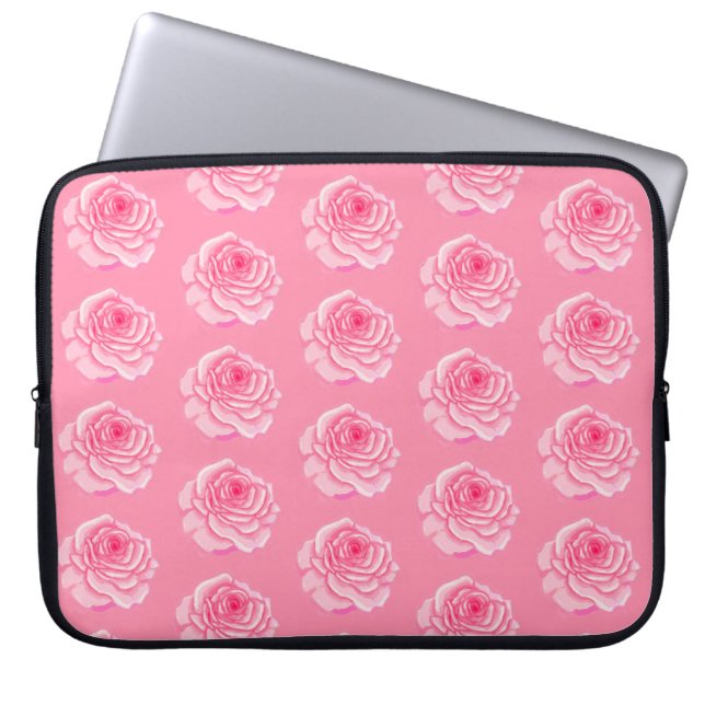 Pink roses laptop sleeve (Front)