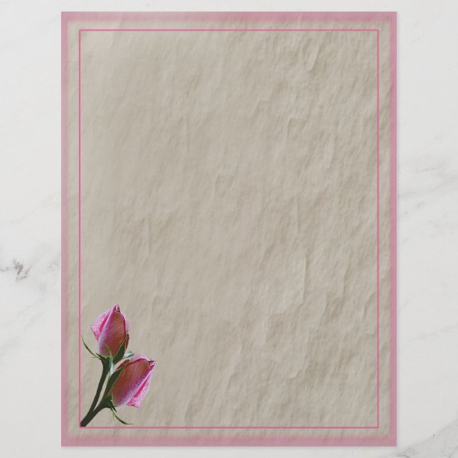 Pink Roses Letterhead (Front)