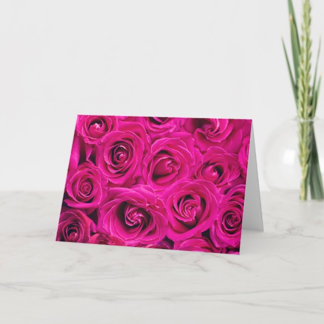 Pink Roses (Love and Romance) Card (Front)