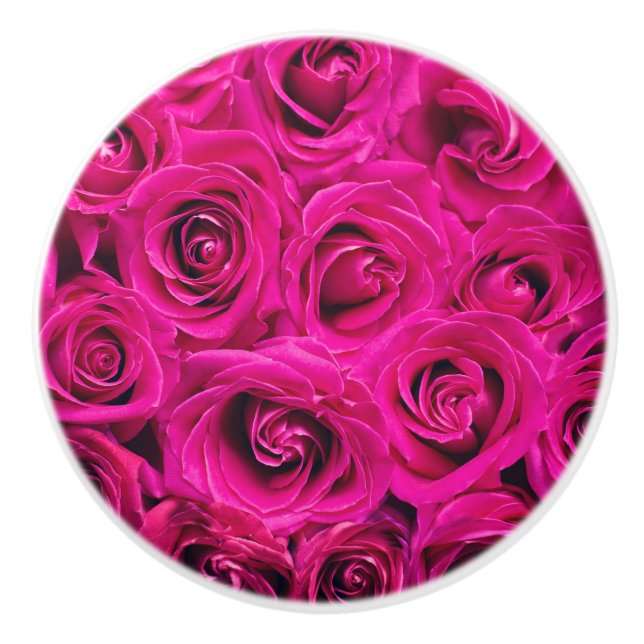 Pink Roses (Love and Romance) Ceramic Knob (Front)