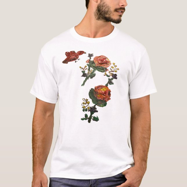 Pink Roses Men's Basic T-Shirt (Front)