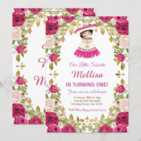 Pink Roses Mexican Floral Girl Fiesta Birthday  