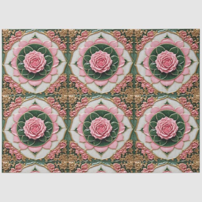 Pink Roses Modern Beautiful Collection Tissue Paper (Front)