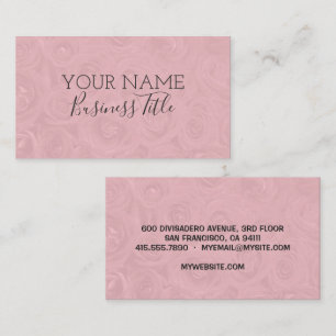 Pink Roses Modern Trendy Name Business Title Calling Card