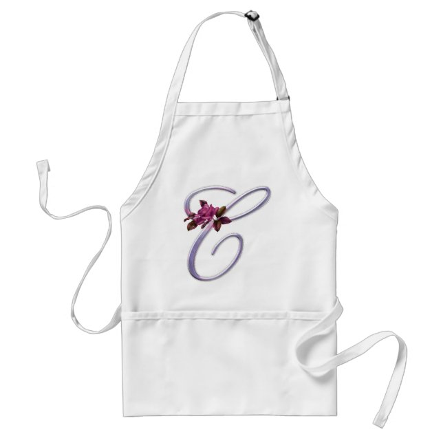 Pink Roses Monogram C Standard Apron (Front)