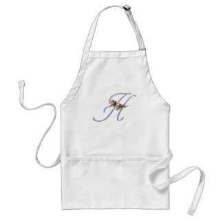 Pink Roses Monogram H Standard Apron