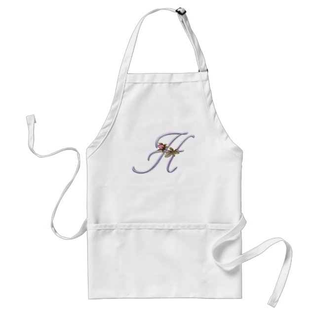 Pink Roses Monogram H Standard Apron (Front)