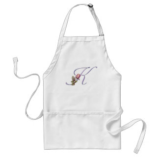 Pink Roses Monogram K Standard Apron