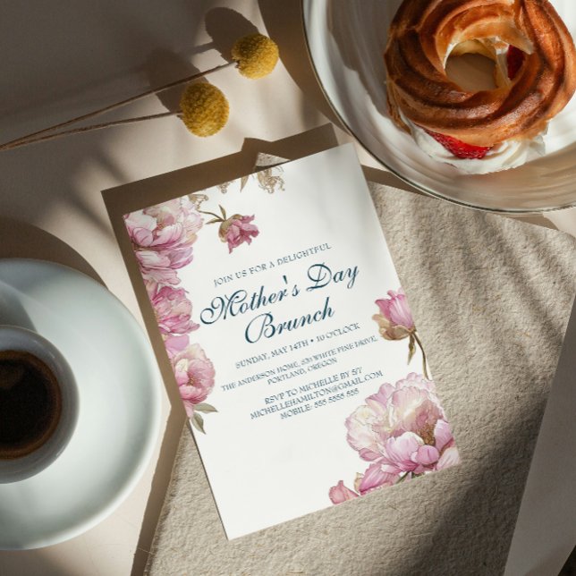 Pink Roses  Mother's Day Brunch Invitation (Creator Uploaded)