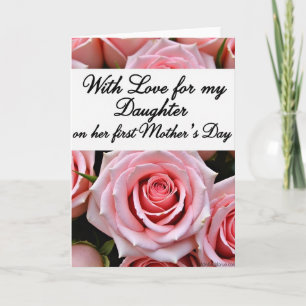 Pink Roses Mothers Day Message Card