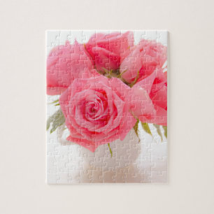 Pink roses mothersday birthday jigsaw puzzle