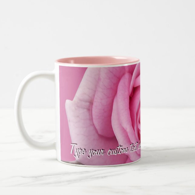 Pink Roses Mug Coffee Cup Personalised Rose Decor (Left)