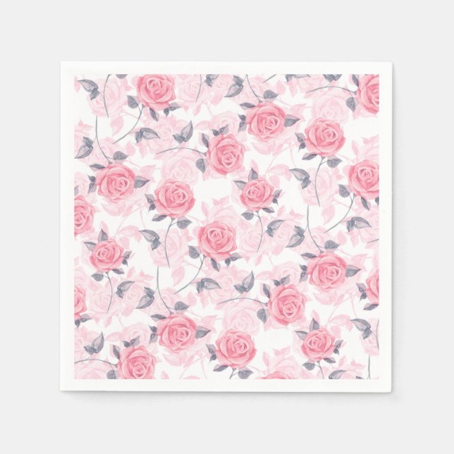 Pink roses napkin (Front)