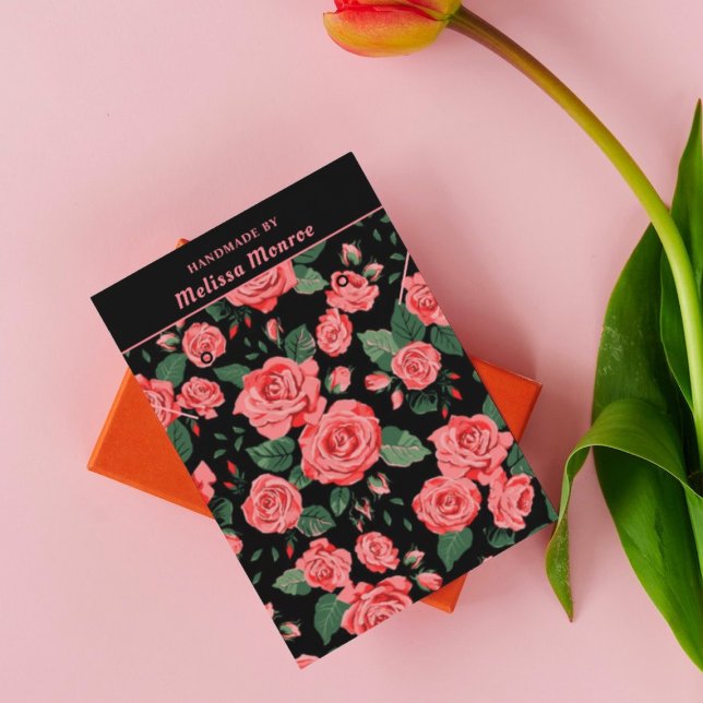 Pink Roses Necklace Earring Jewellery Display Card (Creator Uploaded)