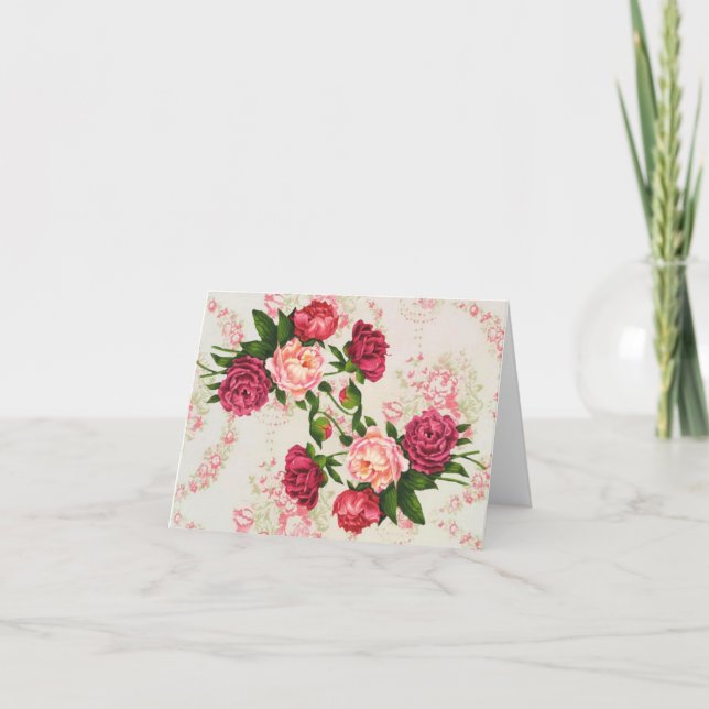 Pink Roses Note Card (Front)