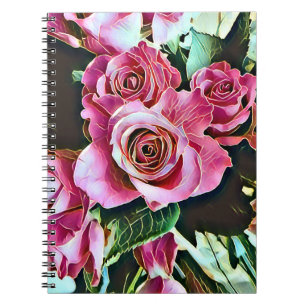 PINK ROSES NOTEBOOK