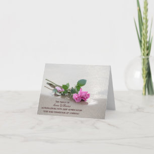 Pink Roses On Beach Thank You from Family Card