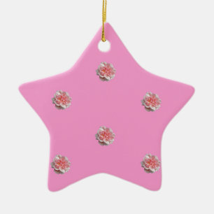 Pink Roses on Pink Ceramic Tree Decoration