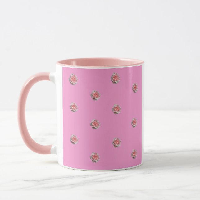 Pink Roses on Pink Mug (Left)