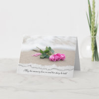 pink roses on sand sympathy